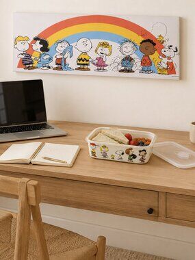Peanuts Rainbow Canvas Wall Art, Snoopy Charlie Brown Nostalgic Decor